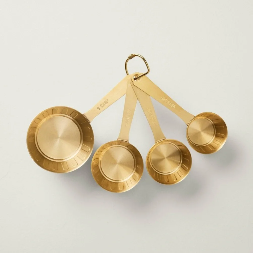 LAST 8 pc Vintage Brass Measuring Spoons Cups Hearth & Hand with Magnolia